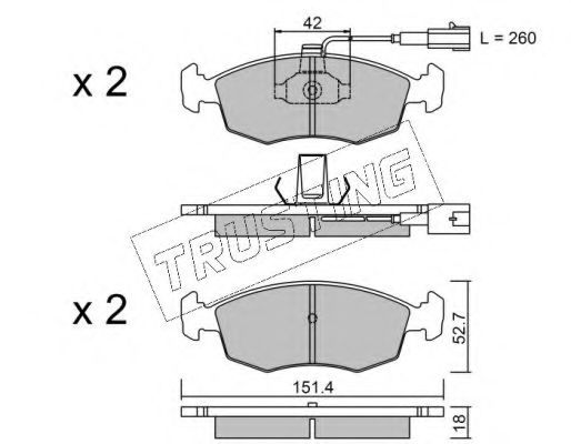 283.1 TRUSTING Wheel Suspension Control Arm-/Trailing Arm Bush