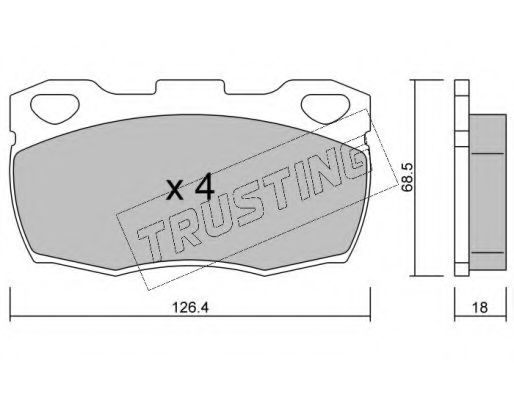 361.1 TRUSTING Brake Pad Set, disc brake