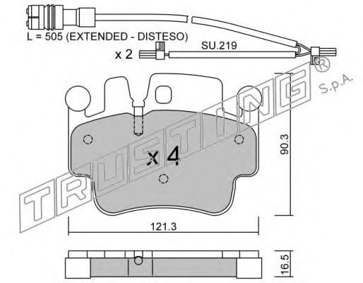673.0W TRUSTING Brake System Brake Pad Set, disc brake