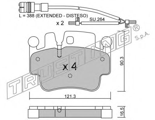 673.1W TRUSTING Brake System Brake Pad Set, disc brake