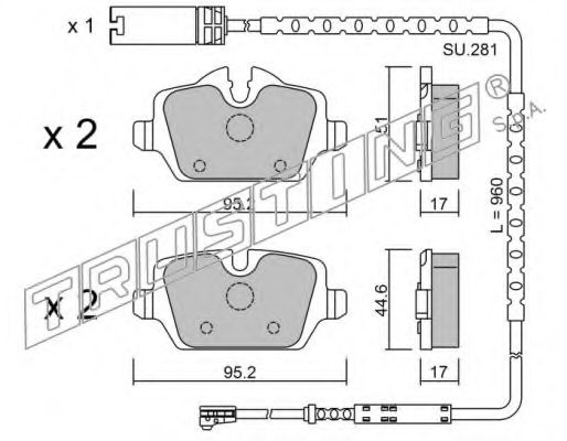 657.1W TRUSTING Brake System Brake Pad Set, disc brake