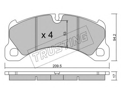 972.0 TRUSTING Brake System Brake Shoe Set