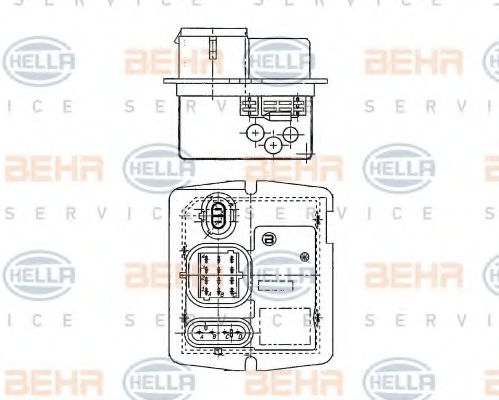 9XX 009 122-041 HELLA Resistor, interior blower