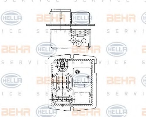 9XX 009 122-051 HELLA Resistor, interior blower