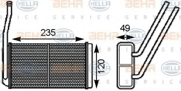 8FH 351 000-161 HELLA Heat Exchanger, interior heating