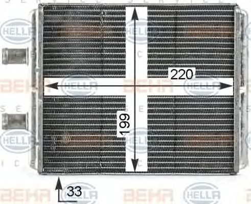8FH 351 000-351 HELLA Heat Exchanger, interior heating