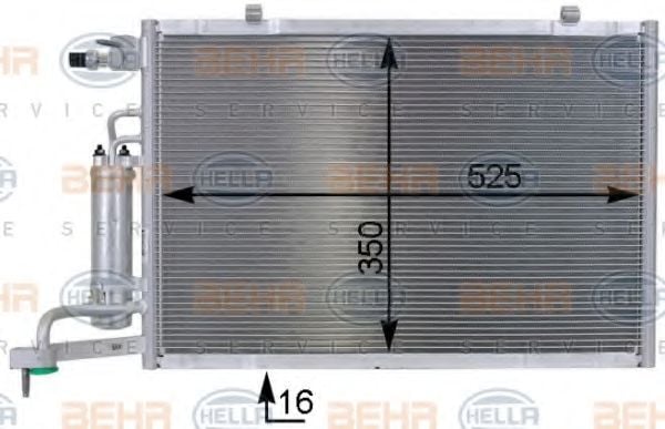 8FC 351 000-401 HELLA Air Conditioning Condenser, air conditioning