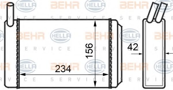 8FH 351 024-211 HELLA Heat Exchanger, interior heating
