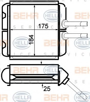 8FH 351 024-221 HELLA Heat Exchanger, interior heating