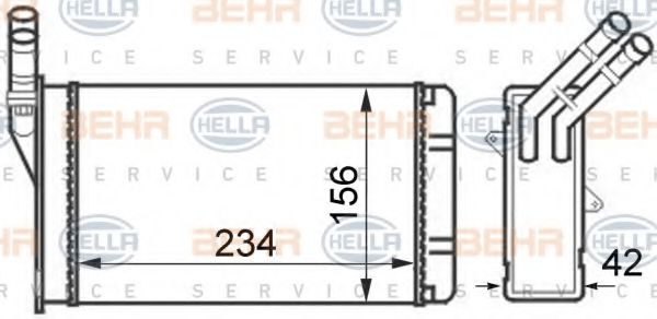 8FH 351 024-301 HELLA Heat Exchanger, interior heating