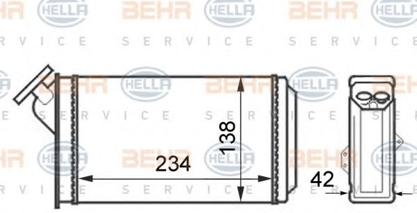 8FH 351 024-321 HELLA Heat Exchanger, interior heating