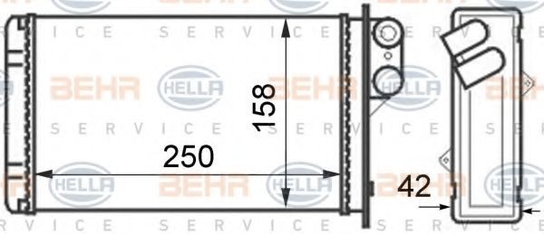8FH 351 024-331 HELLA Heat Exchanger, interior heating