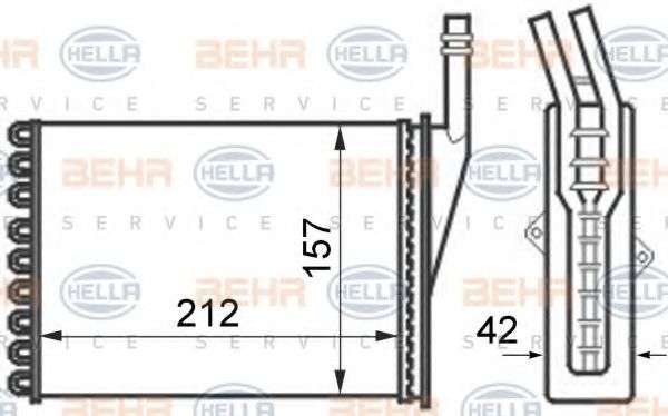 8FH 351 024-351 HELLA Heat Exchanger, interior heating