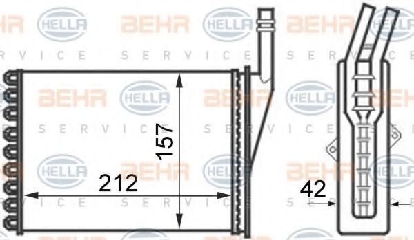 8FH 351 024-361 HELLA Heating / Ventilation Heat Exchanger, interior heating