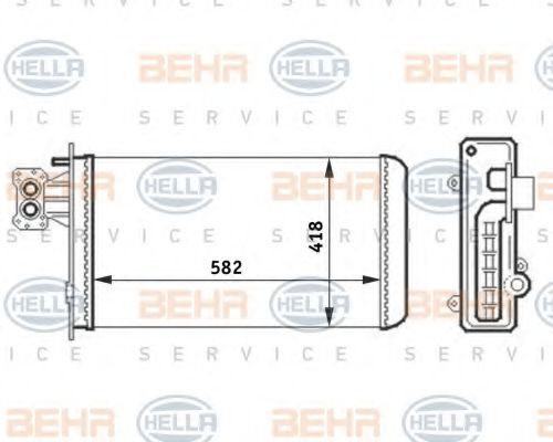 8FH 351 024-451 HELLA Heat Exchanger, interior heating