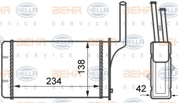 8FH 351 024-461 HELLA Heat Exchanger, interior heating