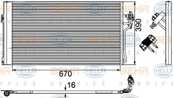 8FC 351 024-511 HELLA Kondensator, Klimaanlage
