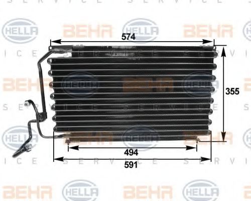 8FC 351 035-241 HELLA Air Conditioning Condenser, air conditioning