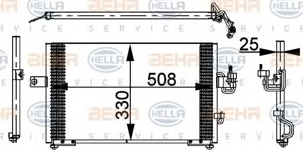 8FC 351 037-271 HELLA Condenser, air conditioning