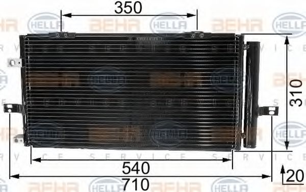 8FC 351 037-671 HELLA Air Conditioning Condenser, air conditioning
