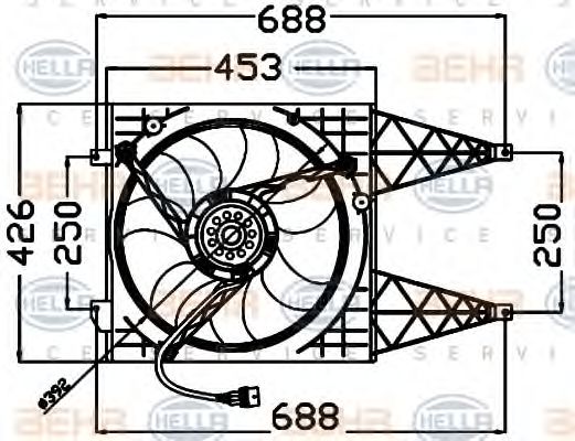 8EW 351 042-551 HELLA Cooling System Fan, radiator
