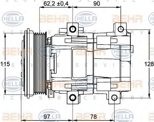 8FK 351 113-191 HELLA Compressor, air conditioning