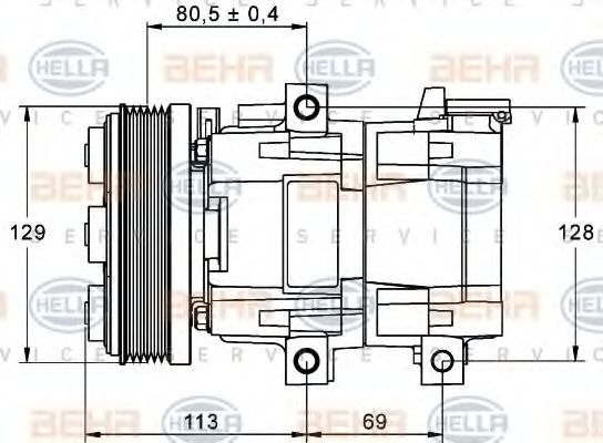 8FK 351 113-391 HELLA Compressor, air conditioning