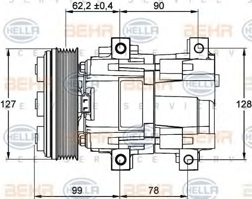 8FK 351 113-431 HELLA Compressor, air conditioning
