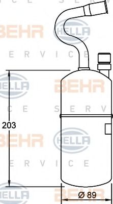8FT 351 192-021 HELLA Dryer, air conditioning