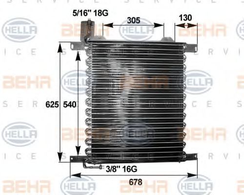 8FC 351 300-031 HELLA Condenser, air conditioning
