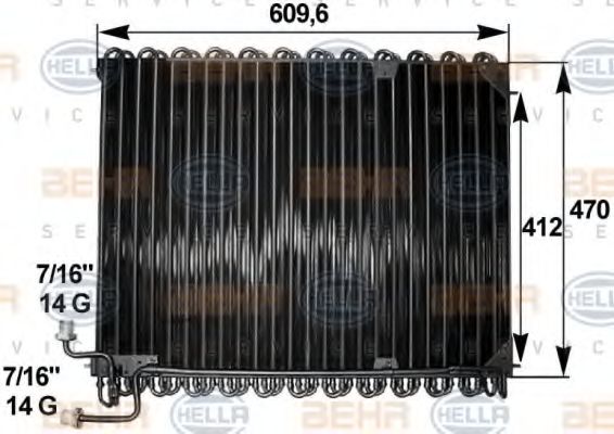 8FC 351 300-151 HELLA Condenser, air conditioning