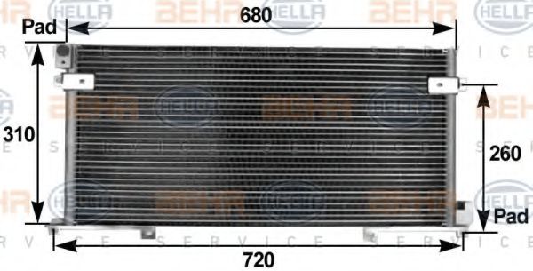 8FC 351 300-211 HELLA Condenser, air conditioning