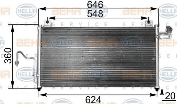 8FC 351 300-471 HELLA Kondensator, Klimaanlage