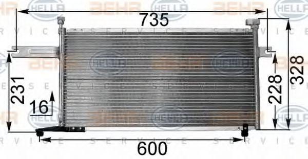 8FC 351 300-731 HELLA Klimaanlage Kondensator, Klimaanlage