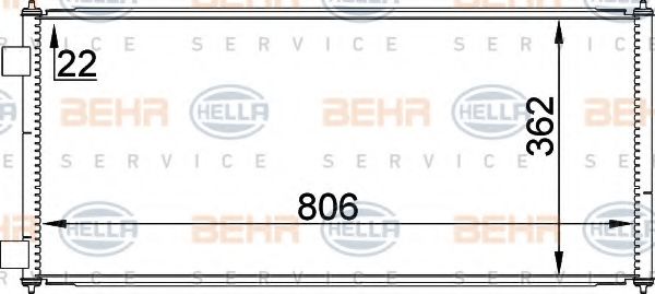 8FC 351 300-751 HELLA Condenser, air conditioning
