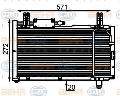 8FC 351 301-001 HELLA Air Conditioning Condenser, air conditioning