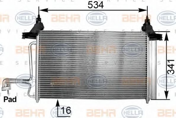 8FC 351 301-211 HELLA Condenser, air conditioning