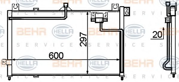 8FC 351 306-121 HELLA Condenser, air conditioning