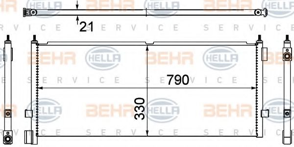 8FC 351 307-311 HELLA Condenser, air conditioning