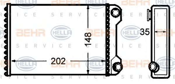 8FH 351 308-241 HELLA Heat Exchanger, interior heating