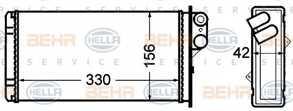 8FH 351 308-521 HELLA Heat Exchanger, interior heating