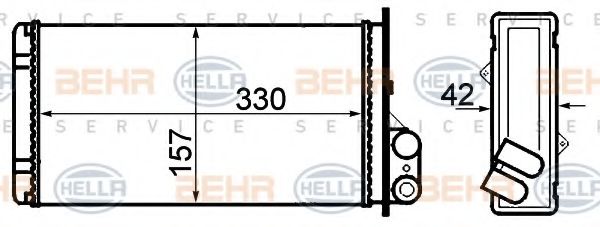 8FH 351 308-541 HELLA Heat Exchanger, interior heating
