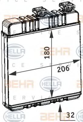 8FH 351 311-141 HELLA Heating / Ventilation Heat Exchanger, interior heating