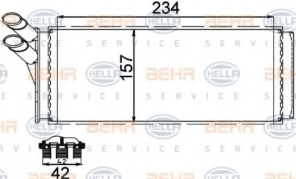 8FH 351 311-421 HELLA Heating / Ventilation Heat Exchanger, interior heating