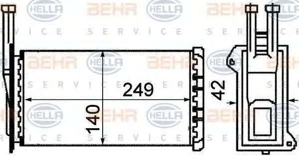 8FH 351 311-571 HELLA Heat Exchanger, interior heating