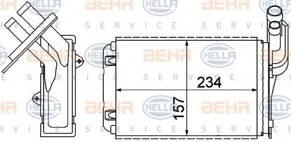 8FH 351 311-631 HELLA Heat Exchanger, interior heating