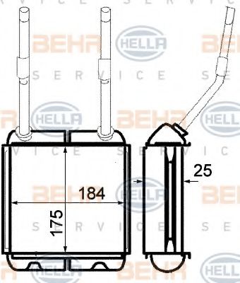 8FH 351 313-031 HELLA Heat Exchanger, interior heating