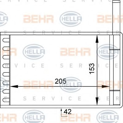 8FH 351 313-111 HELLA Heat Exchanger, interior heating