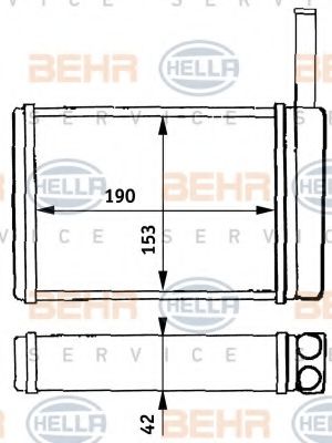 8FH 351 313-121 HELLA Heat Exchanger, interior heating