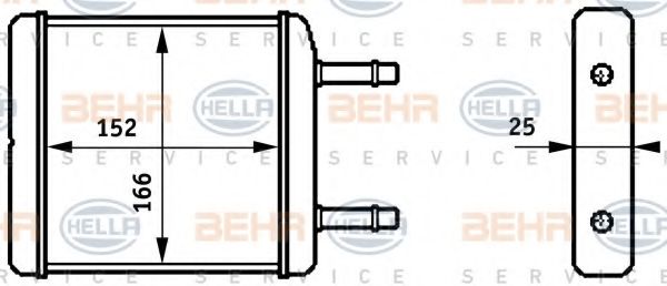8FH 351 313-181 HELLA Heat Exchanger, interior heating